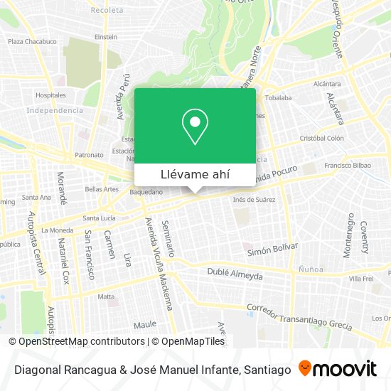 Mapa de Diagonal Rancagua & José Manuel Infante