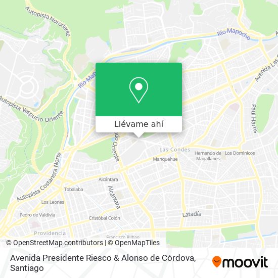 Mapa de Avenida Presidente Riesco & Alonso de Córdova