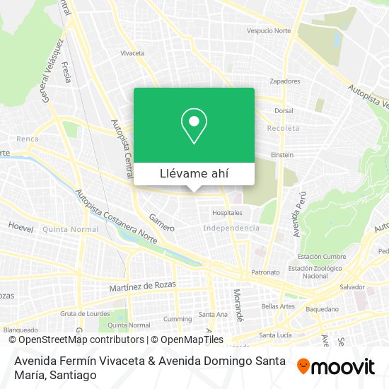 Mapa de Avenida Fermín Vivaceta & Avenida Domingo Santa María