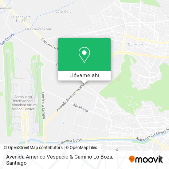 Mapa de Avenida Americo Vespucio & Camino Lo Boza