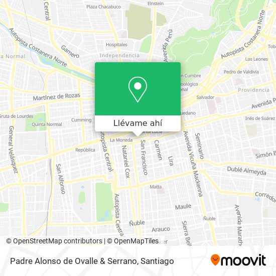 Cómo llegar a Padre Alonso de Ovalle & Serrano en Santiago en Micro o Metro?