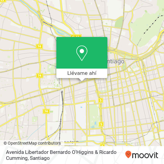 Mapa de Avenida Libertador Bernardo O'Higgins & Ricardo Cumming