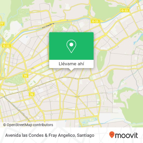 Mapa de Avenida las Condes & Fray Angelico