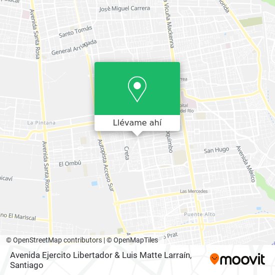 Mapa de Avenida Ejercito Libertador & Luis Matte Larraín