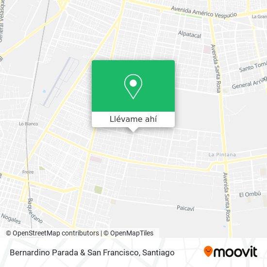 Mapa de Bernardino Parada & San Francisco