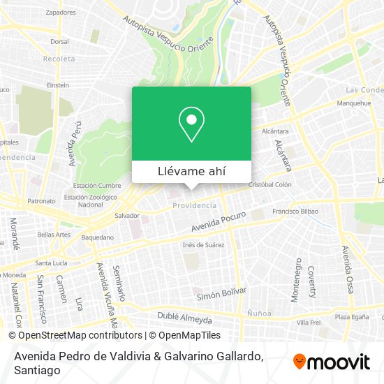 Mapa de Avenida Pedro de Valdivia & Galvarino Gallardo