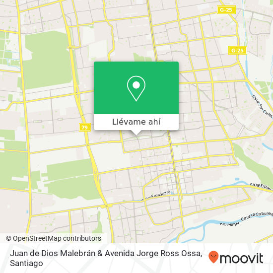 Mapa de Juan de Dios Malebrán & Avenida Jorge Ross Ossa