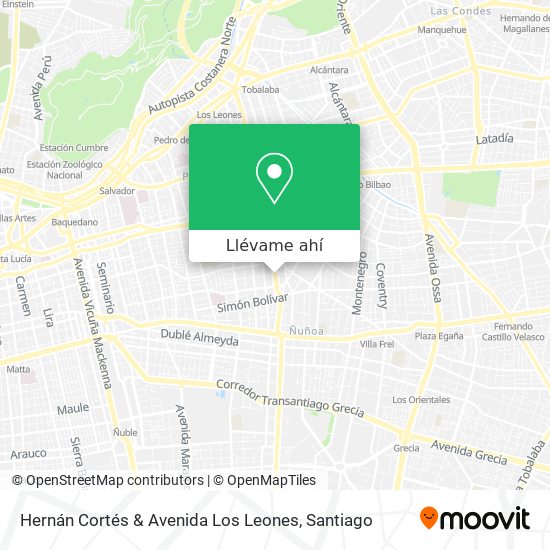 Mapa de Hernán Cortés & Avenida Los Leones