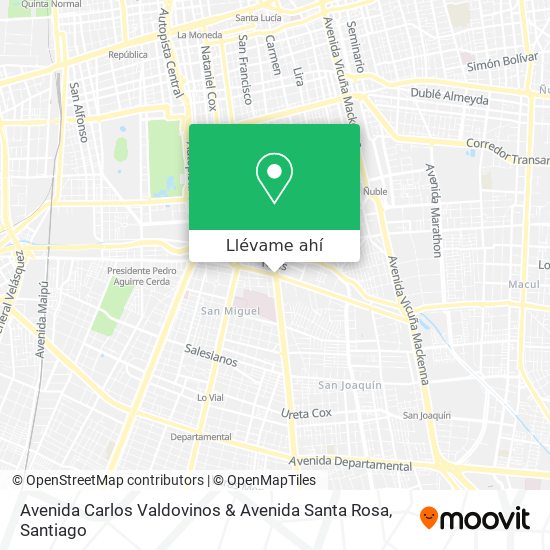 Mapa de Avenida Carlos Valdovinos & Avenida Santa Rosa