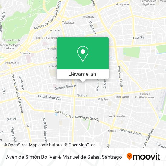 Mapa de Avenida Simón Bolívar & Manuel de Salas