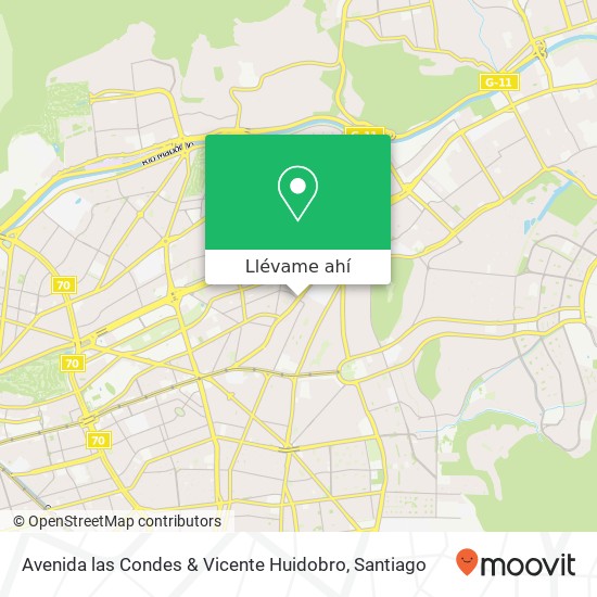 Mapa de Avenida las Condes & Vicente Huidobro