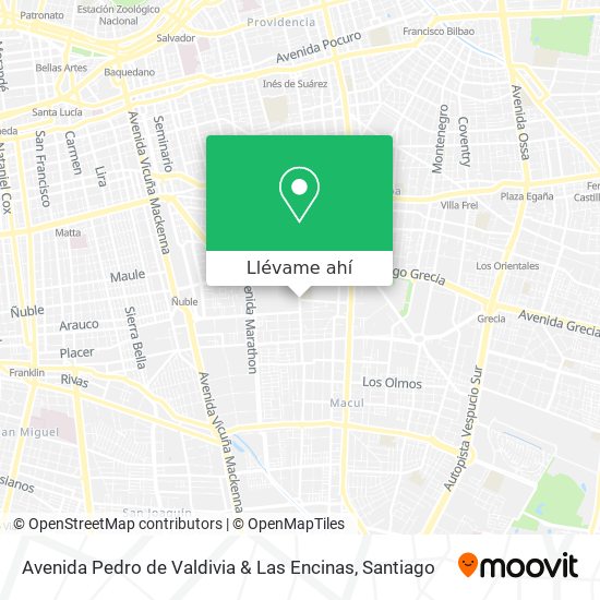 Mapa de Avenida Pedro de Valdivia & Las Encinas