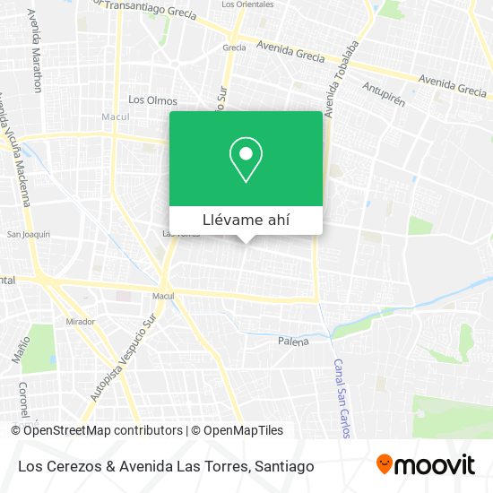 Mapa de Los Cerezos & Avenida Las Torres