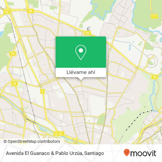 Mapa de Avenida El Guanaco & Pablo Urzúa