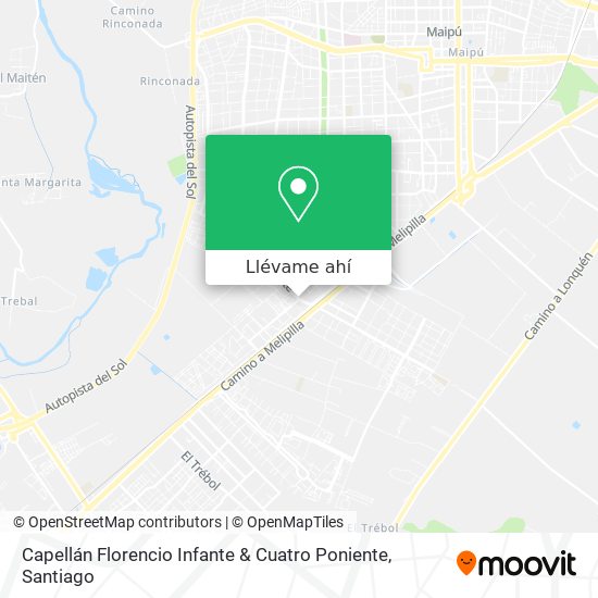 Mapa de Capellán Florencio Infante & Cuatro Poniente