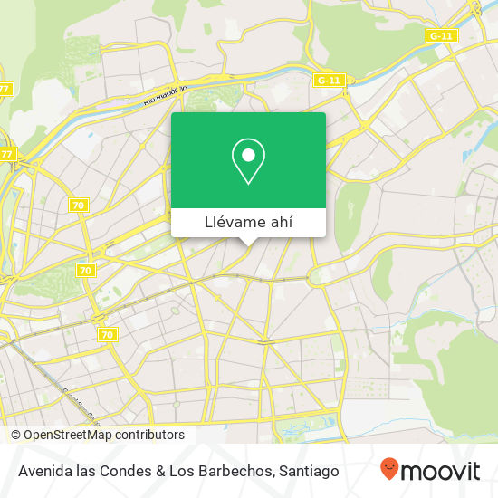 Mapa de Avenida las Condes & Los Barbechos
