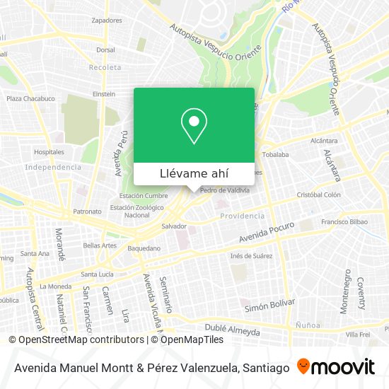 Mapa de Avenida Manuel Montt & Pérez Valenzuela