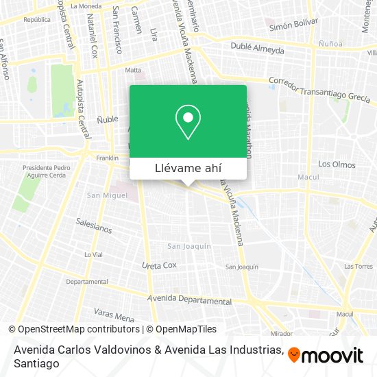 Mapa de Avenida Carlos Valdovinos & Avenida Las Industrias