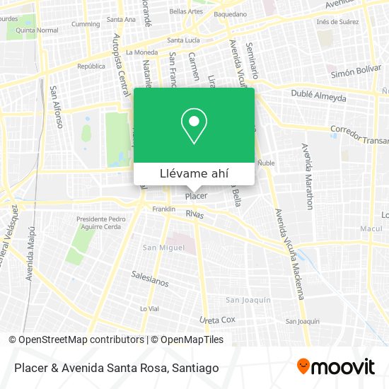 Mapa de Placer & Avenida Santa Rosa