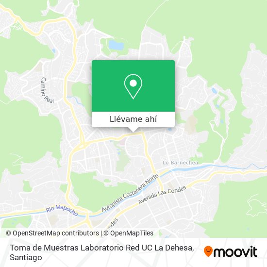 Mapa de Toma de Muestras Laboratorio Red UC La Dehesa