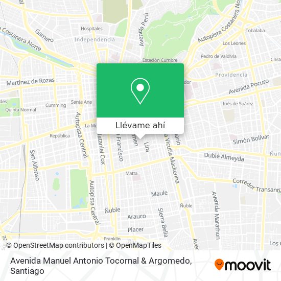 Mapa de Avenida Manuel Antonio Tocornal & Argomedo