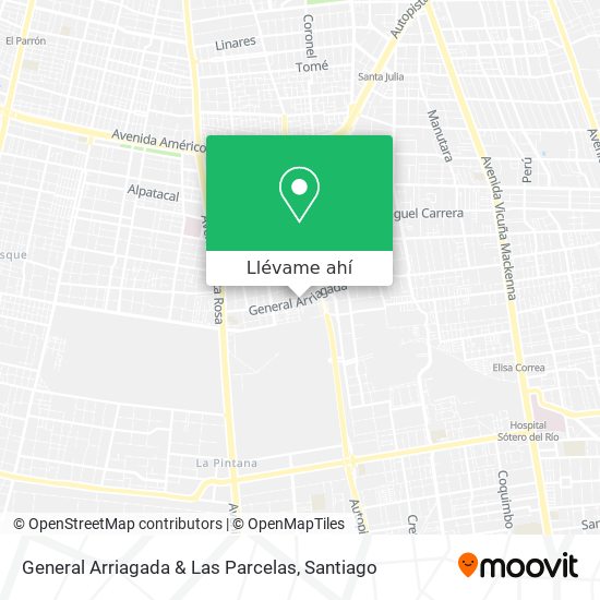 Mapa de General Arriagada & Las Parcelas