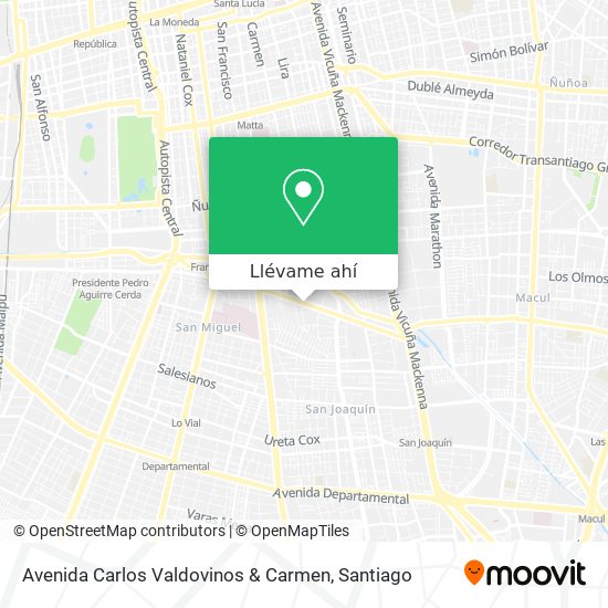 Mapa de Avenida Carlos Valdovinos & Carmen