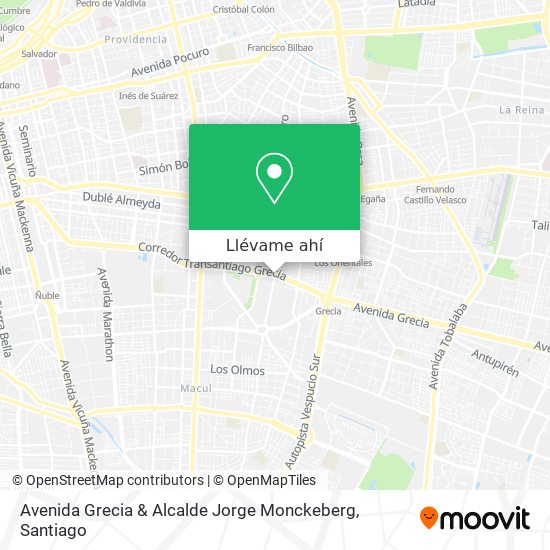 Mapa de Avenida Grecia & Alcalde Jorge Monckeberg