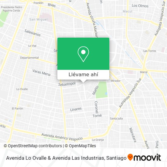 Mapa de Avenida Lo Ovalle & Avenida Las Industrias