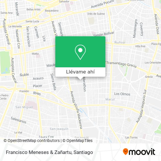 Mapa de Francisco Meneses & Zañartu
