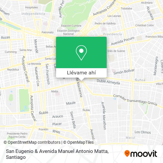 Mapa de San Eugenio & Avenida Manuel Antonio Matta