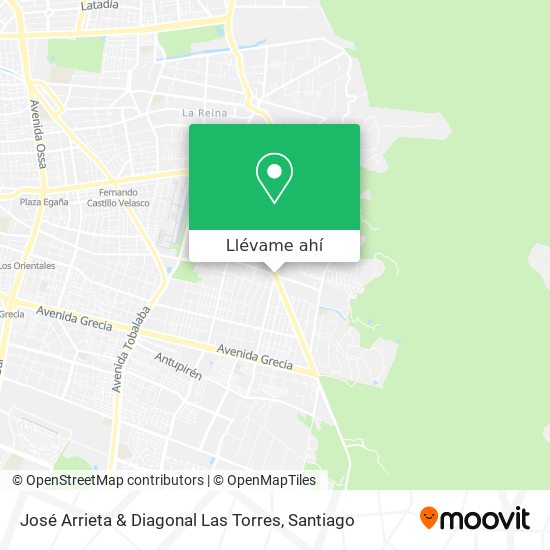 Mapa de José Arrieta & Diagonal Las Torres