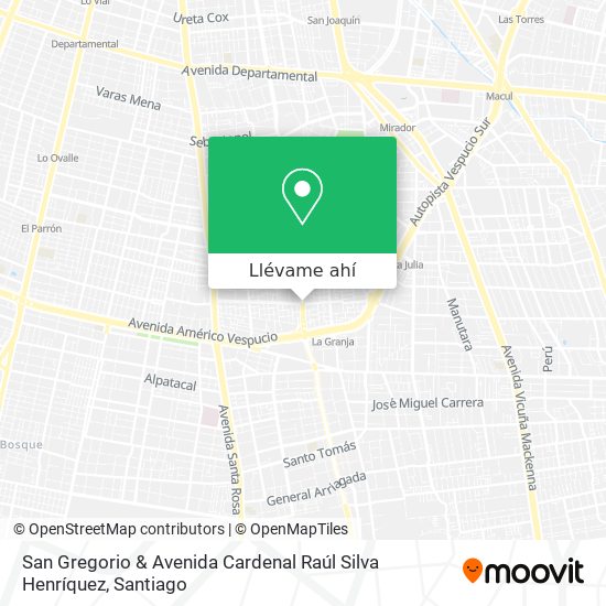 Mapa de San Gregorio & Avenida Cardenal Raúl Silva Henríquez