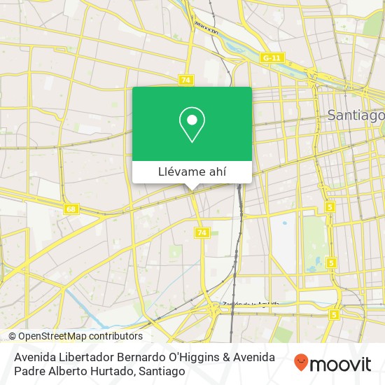 Mapa de Avenida Libertador Bernardo O'Higgins & Avenida Padre Alberto Hurtado