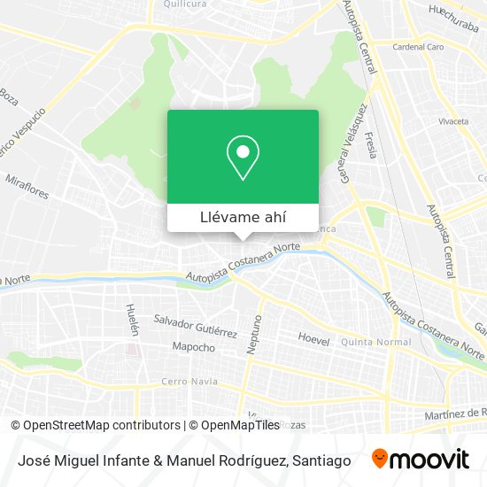 Mapa de José Miguel Infante & Manuel Rodríguez