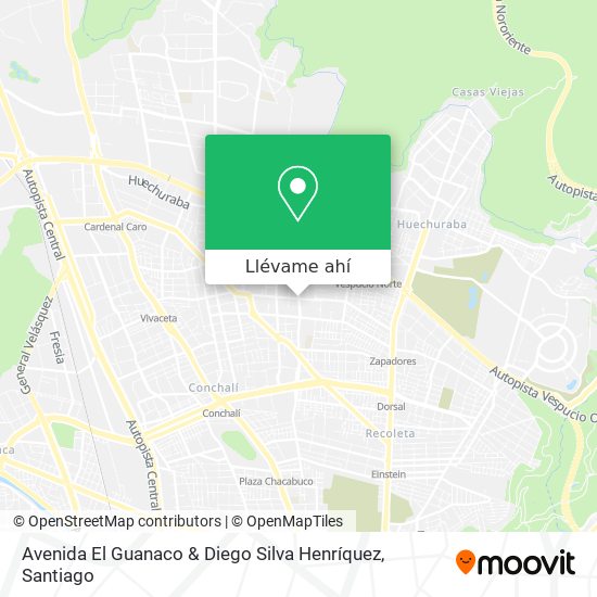 Mapa de Avenida El Guanaco & Diego Silva Henríquez