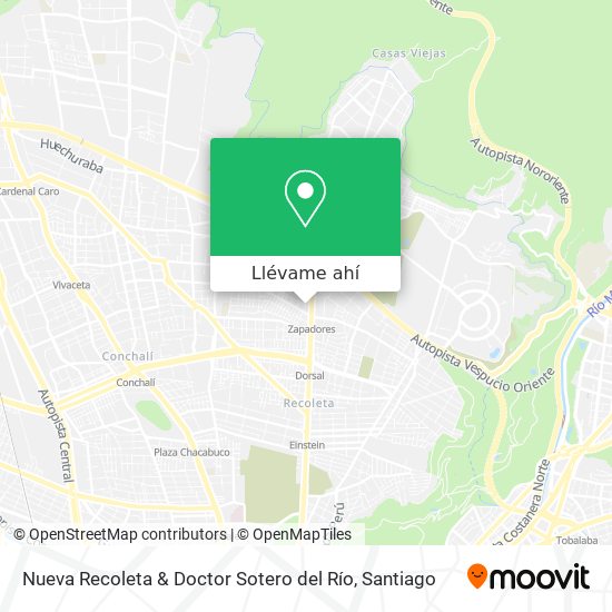 Mapa de Nueva Recoleta & Doctor Sotero del Río