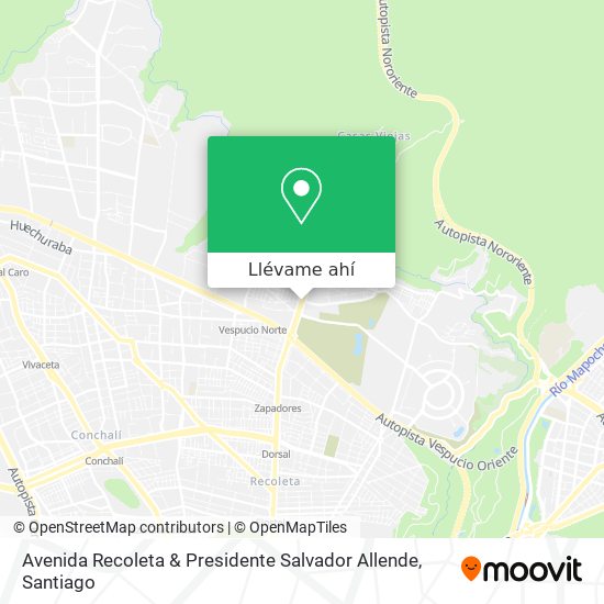 Mapa de Avenida Recoleta & Presidente Salvador Allende