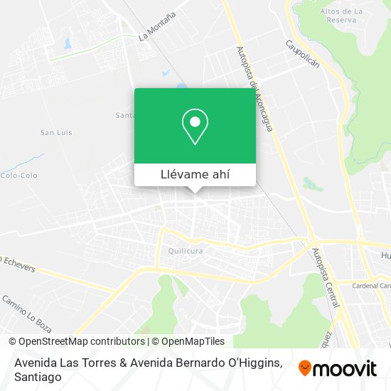 Mapa de Avenida Las Torres & Avenida Bernardo O'Higgins