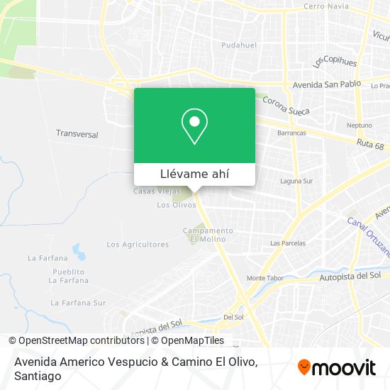 Mapa de Avenida Americo Vespucio & Camino El Olivo