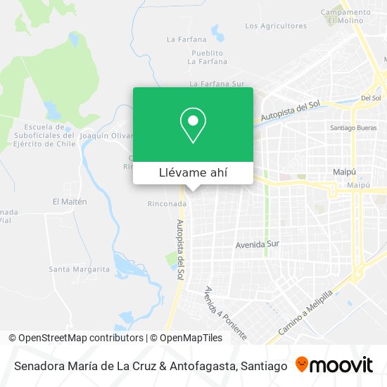 Mapa de Senadora María de La Cruz & Antofagasta