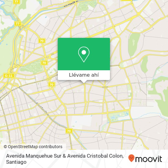 Mapa de Avenida Manquehue Sur & Avenida Cristobal Colon