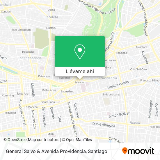 Mapa de General Salvo & Avenida Providencia