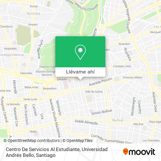 Mapa de Centro De Servicios Al Estudiante, Universidad Andrés Bello