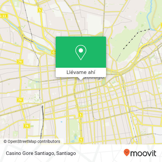 Mapa de Casino Gore Santiago