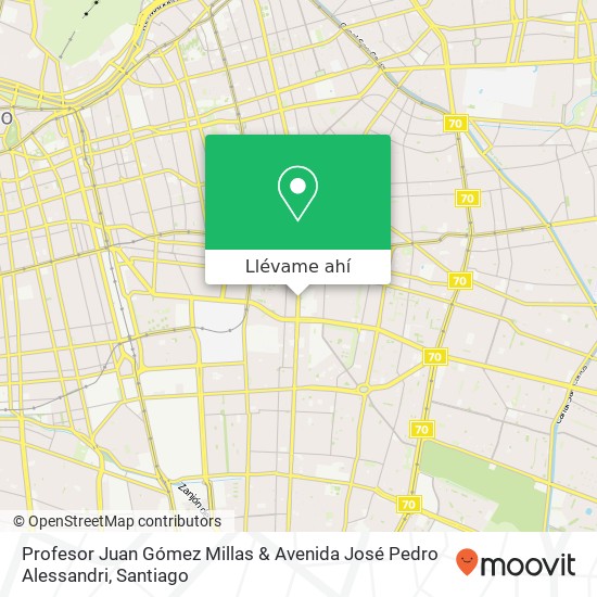Mapa de Profesor Juan Gómez Millas & Avenida José Pedro Alessandri