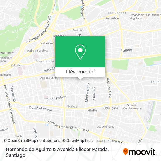 Mapa de Hernando de Aguirre & Avenida Eliécer Parada