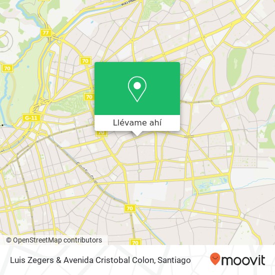 Mapa de Luis Zegers & Avenida Cristobal Colon
