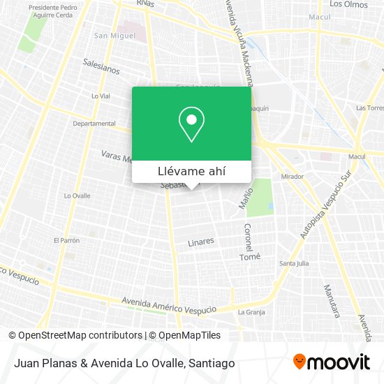 Mapa de Juan Planas & Avenida Lo Ovalle
