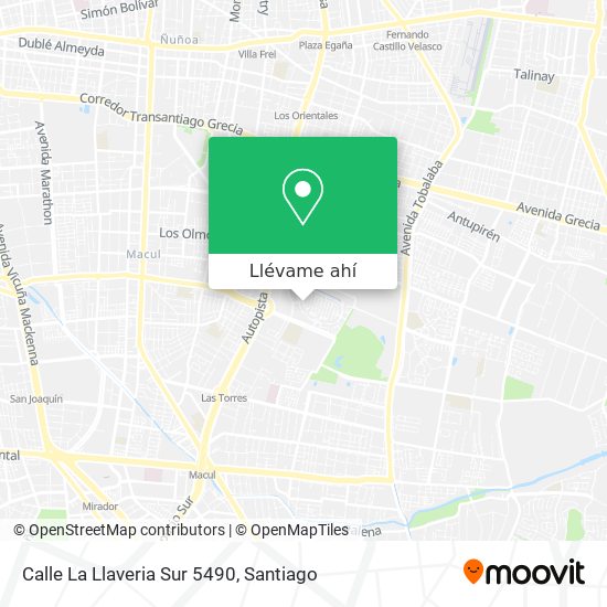 Mapa de Calle La Llaveria Sur 5490